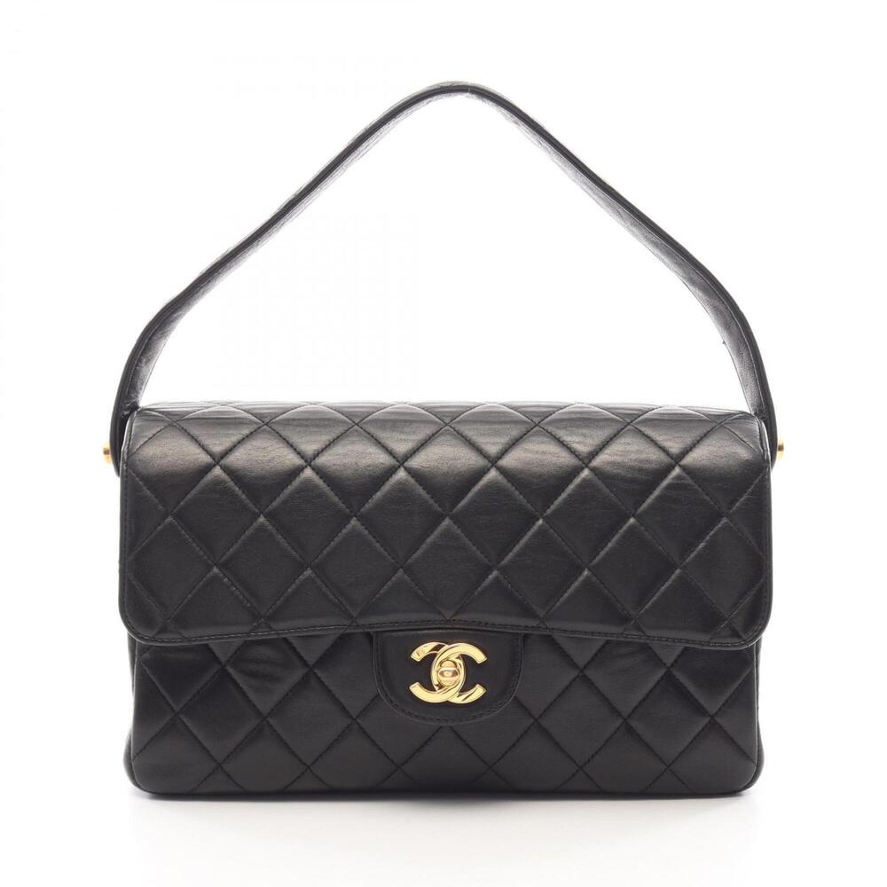 Chanel Matelassé Double-Faced Handbag, Lambskin Leather, Women's, Black